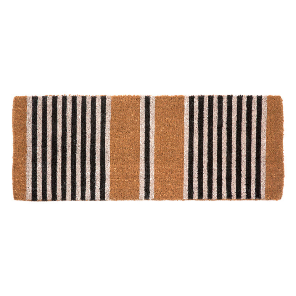 Nui Striped Coastal Coir Extra Long Front Door Mat - Doormats Fab Habitat