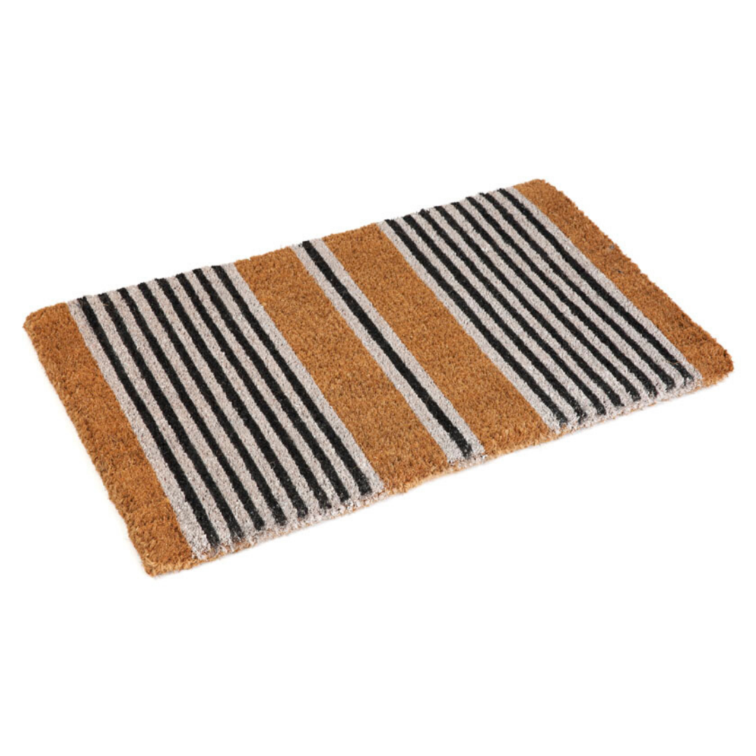 Nui Striped Coastal Coir Doormat - Doormats Fab Habitat