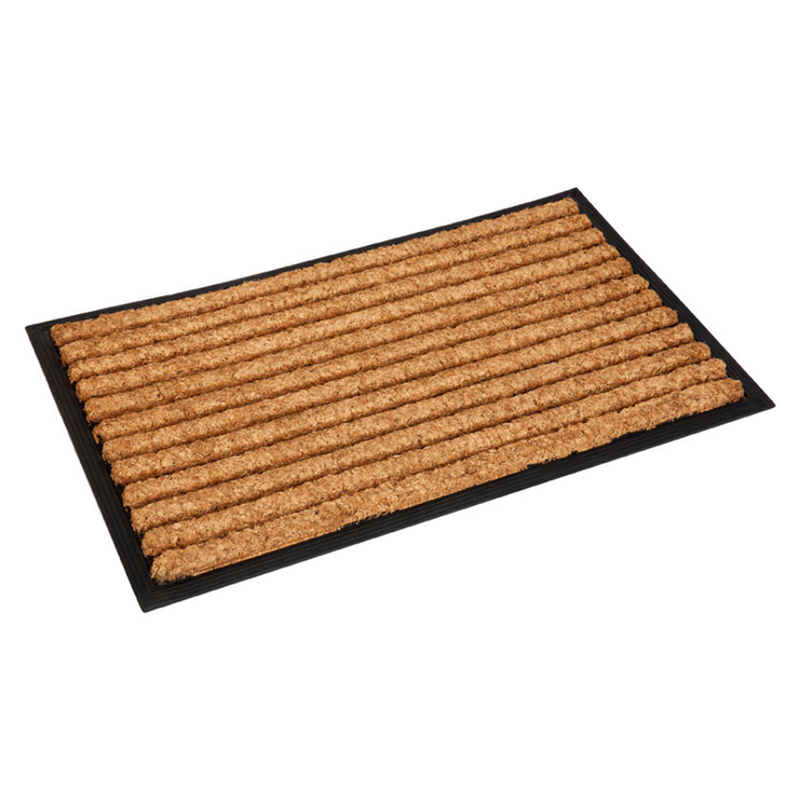 Stripes Rubber Bordered Coir Doormat - Doormats Fab Habitat