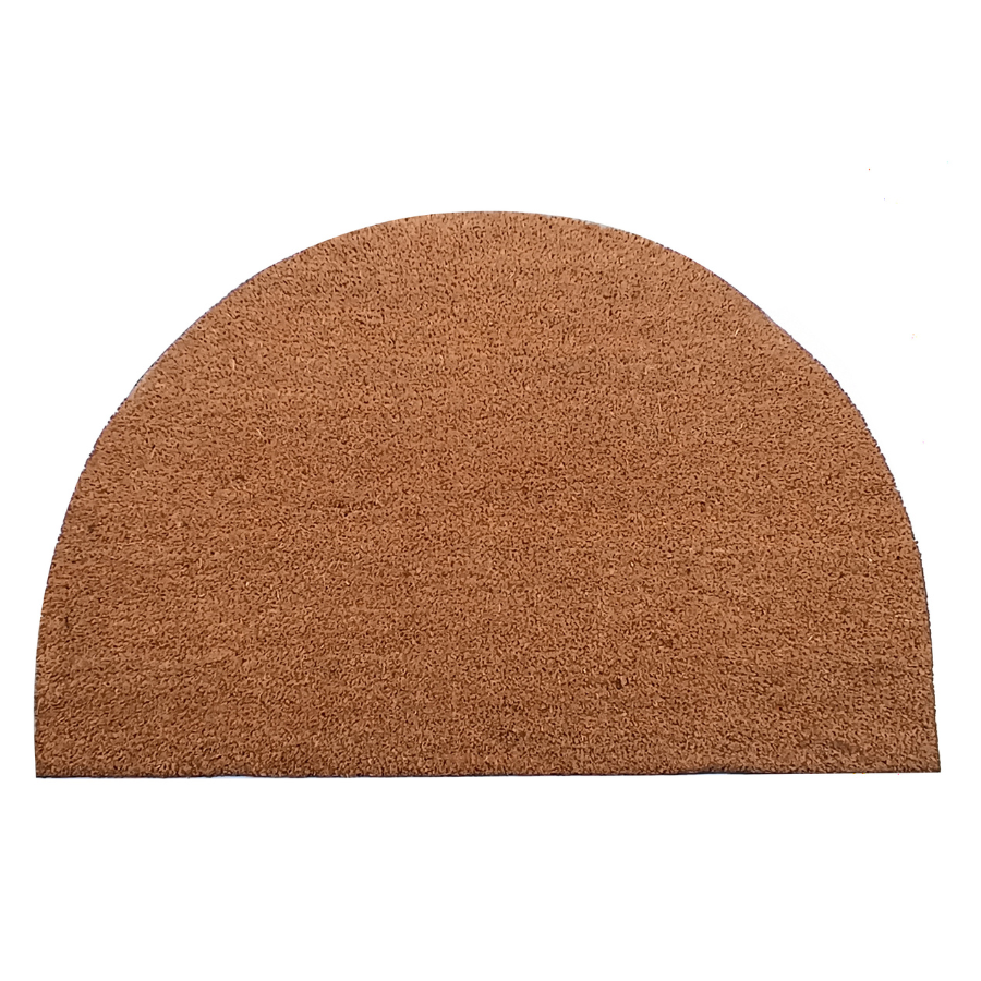 Nubra Natural Plain Half Round PVC Backed Coir Doormat - Doormats Fab Habitat