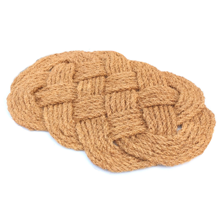 Periyar Plain Knotted Oval Coir Doormat - Doormats Fab Habitat