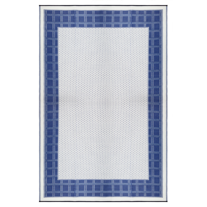 Europa Midnight Blue Geometric Reversible Large Rug