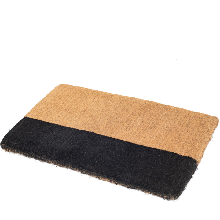 45x75 cm Black Belt Natural and Black Thick Coir Doormat - Doormats Fab Habitat