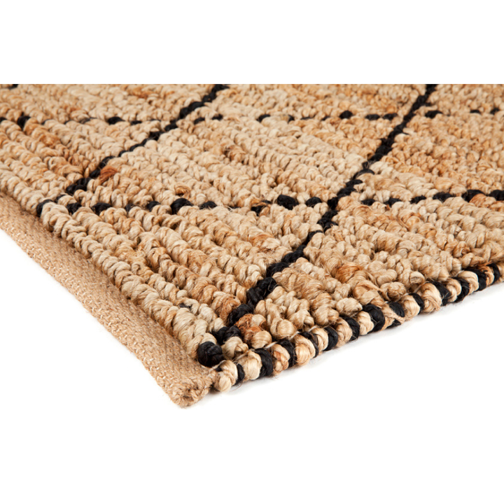 Anant Black and Natural Diamond Jute Area Rug - Jute Rug Fab Habitat