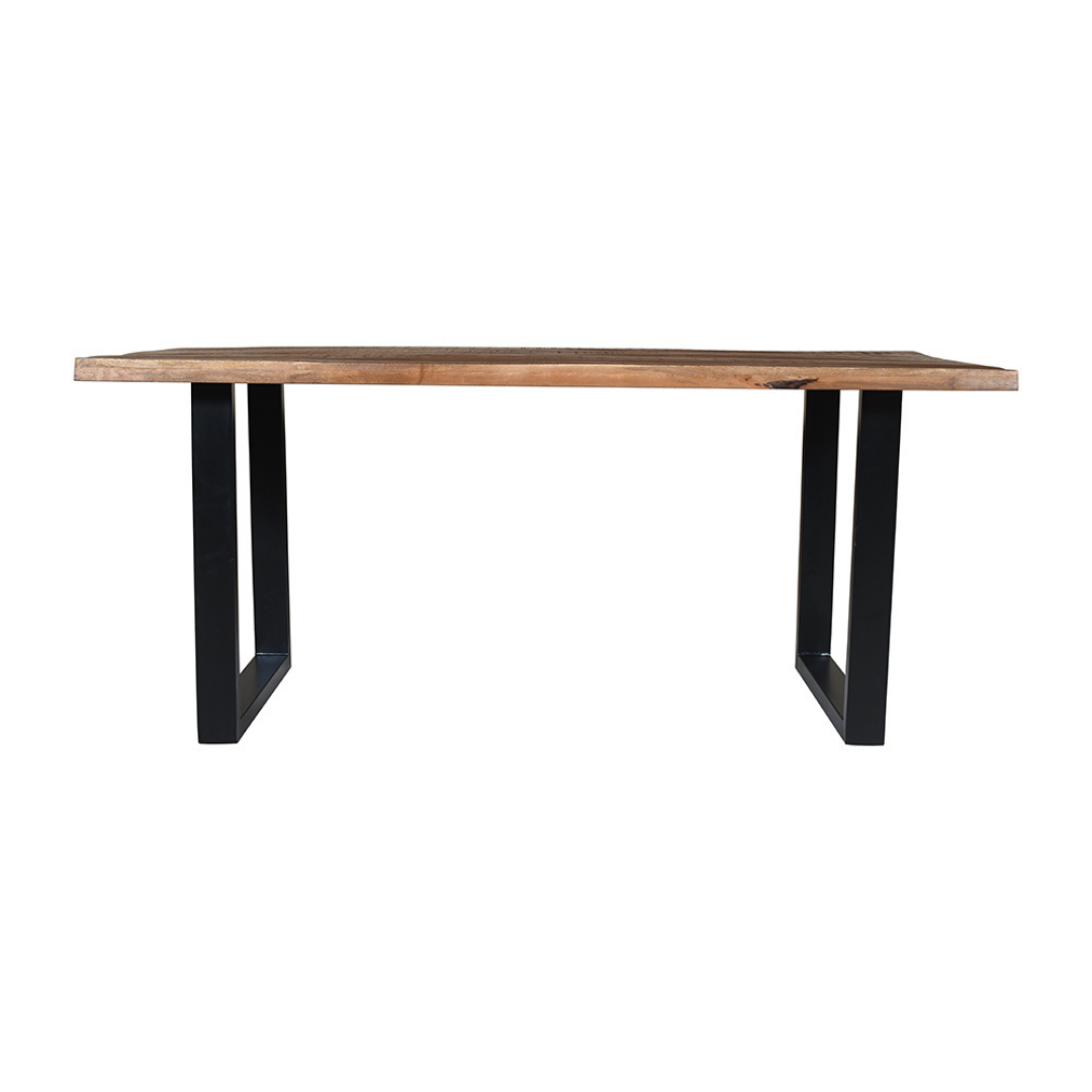 Nova Long Industrial Wooden 6 Seater Dining Table - 180cm - Kitchen & Dining Furniture Fab Habitat