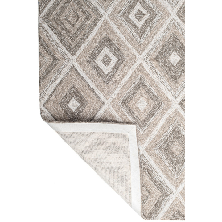 Alexandria Multicolour Beige Diamond P.E.T Indoor Outdoor Area Rug - Outdoor Rugs Fab Habitat