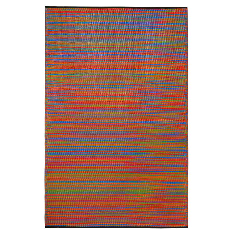 Cancun Multicolour Red Toned Melange Recycled Plastic Outdoor Area Rug - Recycled Plastic Rugs & Mats Fab Habitat