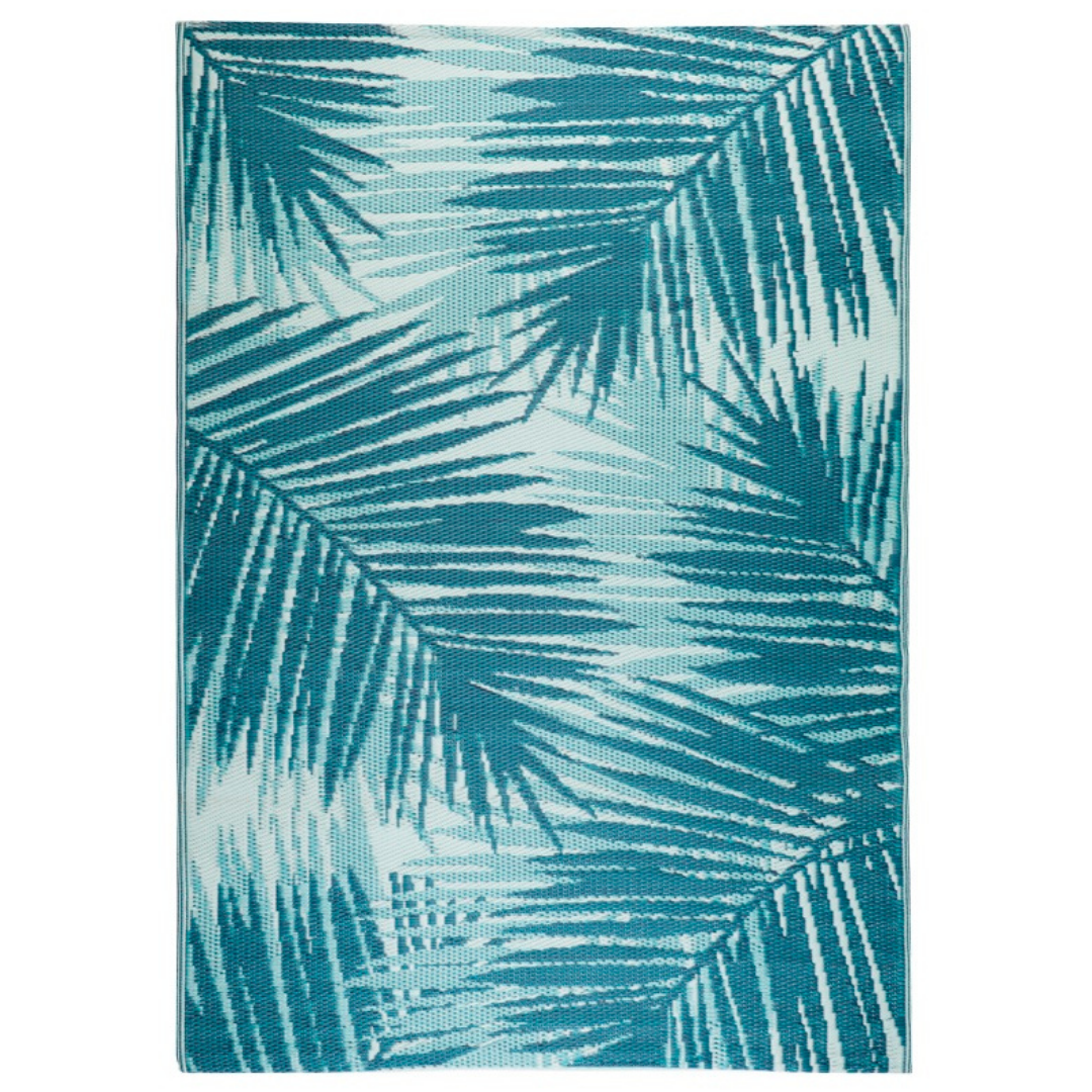 Botanica Recycled Plastic Large Blue Floor Rug - Recycled Plastic Rugs & Mats Fab Habitat