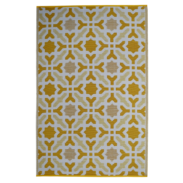 Seville Yellow Recycled Plastic Outdoor Rug - Recycled Plastic Rugs & Mats Fab Habitat