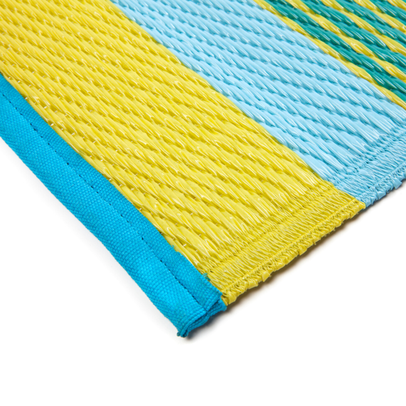 Tromso Multicoloured Blue Scandanavian Recycled Plastic Large Rug - Recycled Plastic Rugs & Mats Fab Habitat