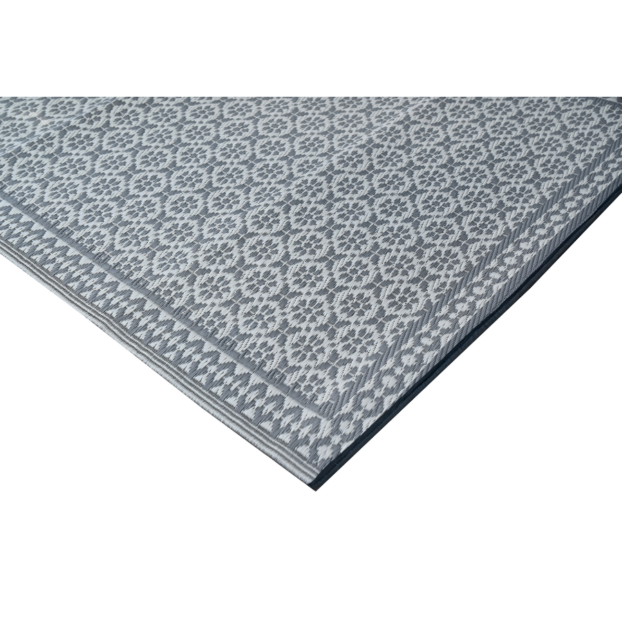 Ronda Grey Recycled Plastic Outdoor Rug - Recycled Plastic Rugs & Mats Fab Habitat