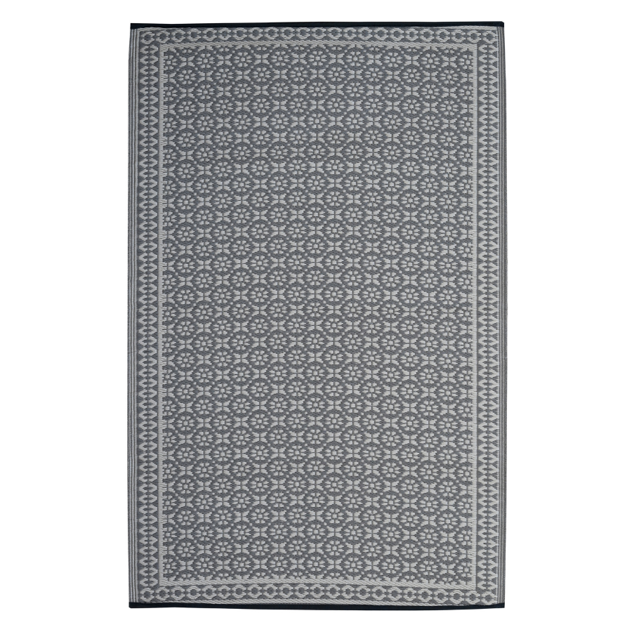 Ronda Grey Recycled Plastic Outdoor Rug - Recycled Plastic Rugs & Mats Fab Habitat