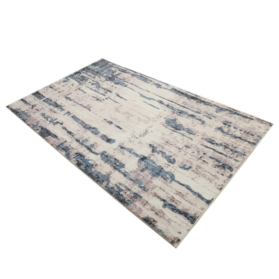 Anini Blue Modern Distressed Area Rug - Rugs Fab Habitat