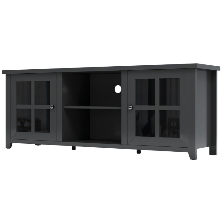 Pembroke Black 165cm Entertainment TV Unit - TV Units Fab Habitat