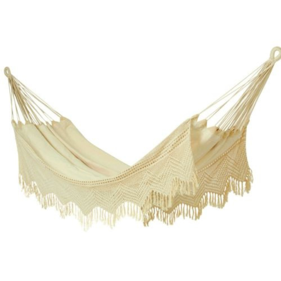 Carmen 100% Cotton Crochet Hammock - Single - Hammocks Fab Habitat