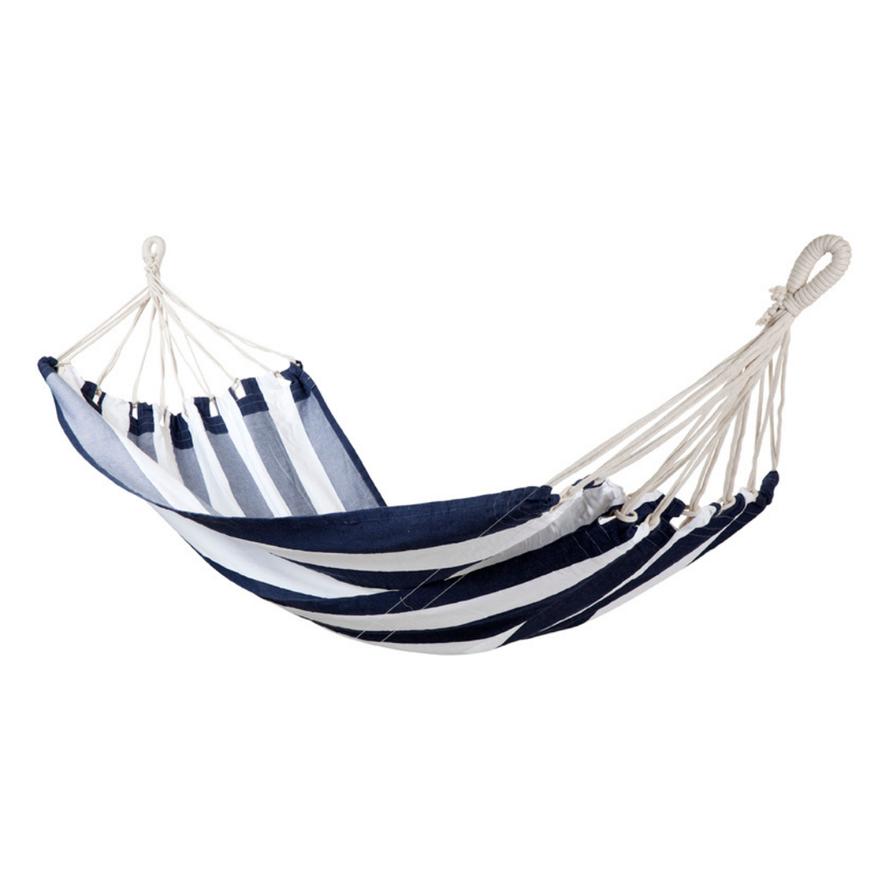 Verano Blue and White Stripes 100% Cotton Hammock - Hammocks Fab Habitat