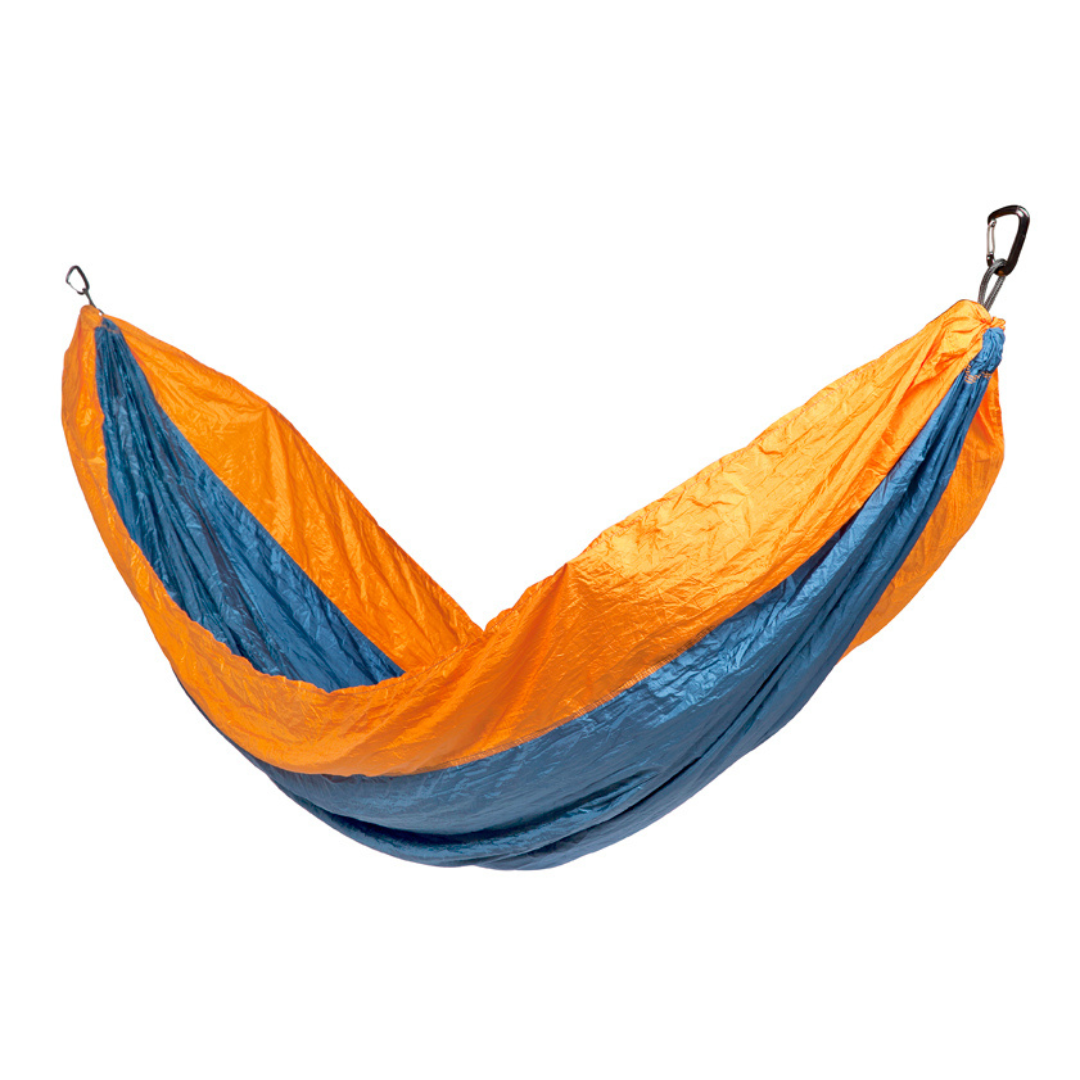 Travel Hammock - Majolica Blue Body & Dark Cheddar Border - Hammocks Fab Habitat