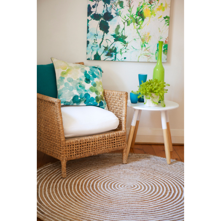 Plumeria Round Jute Rug - Jute Rug Fab Habitat