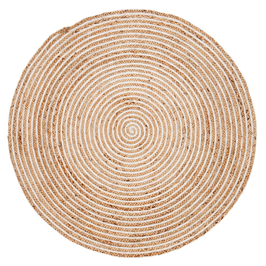 Plumeria Round Jute Rug - Jute Rug Fab Habitat