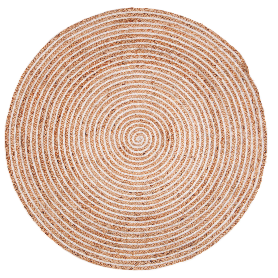 Plumeria Round Jute Rug - Jute Rug Fab Habitat