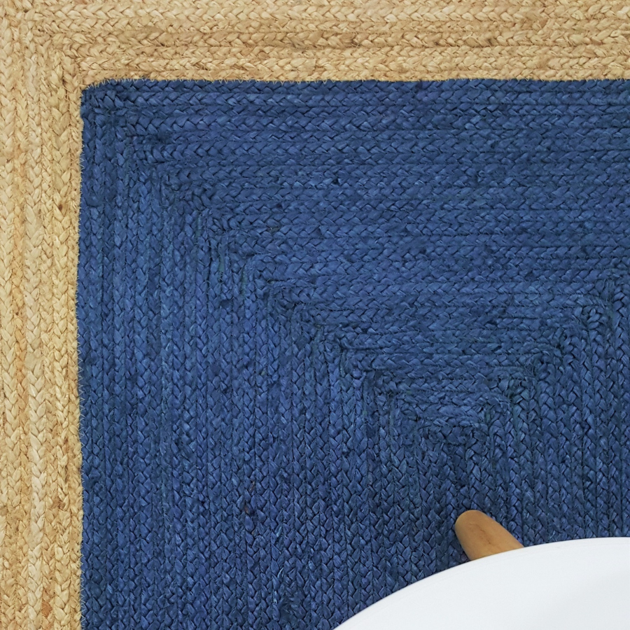 Phoenix Indigo Blue Jute Rug - Jute Rug Fab Habitat