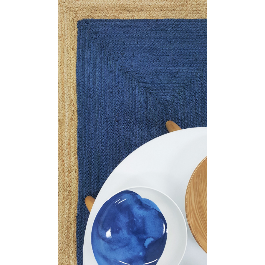 Phoenix Indigo Blue Jute Rug - Jute Rug Fab Habitat