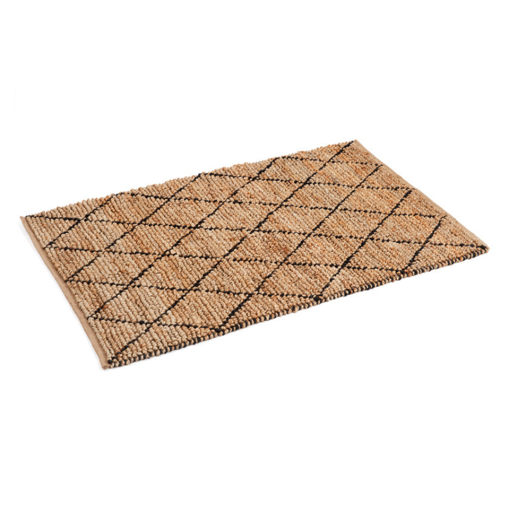 Anant Black and Natural Diamond Jute Area Rug - Jute Rug Fab Habitat