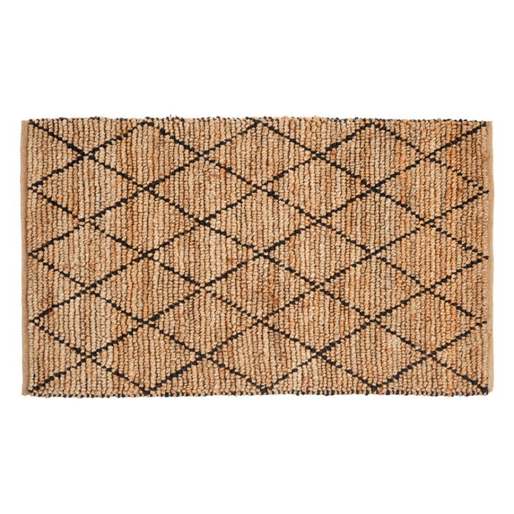 Anant Black and Natural Diamond Jute Area Rug - Jute Rug Fab Habitat