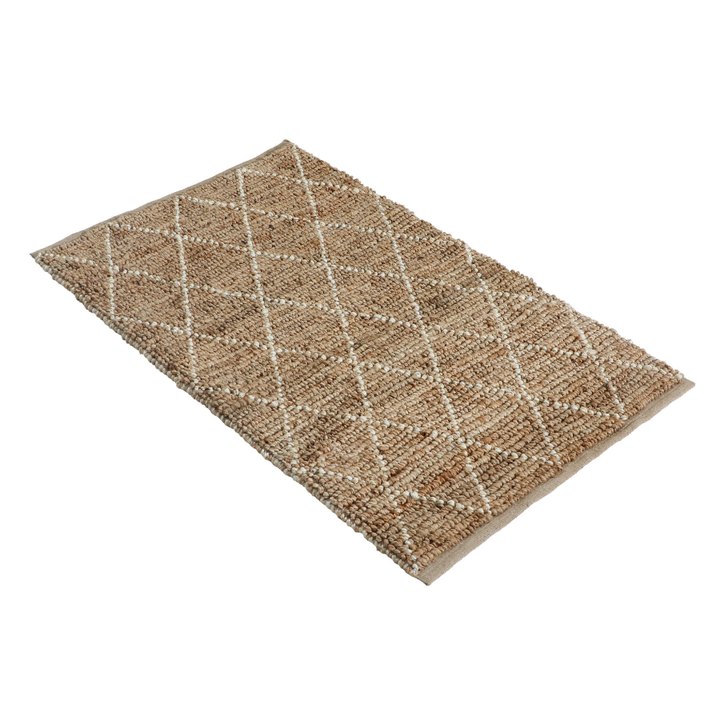 Anant White and Natural Diamond Jute Rug - Jute Rug Fab Habitat