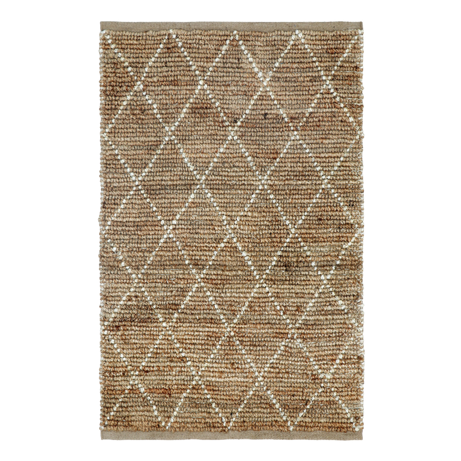 Anant White and Natural Diamond Jute Rug - Jute Rug Fab Habitat