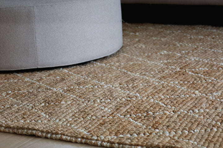 Anant White and Natural Diamond Jute Rug - Jute Rug Fab Habitat