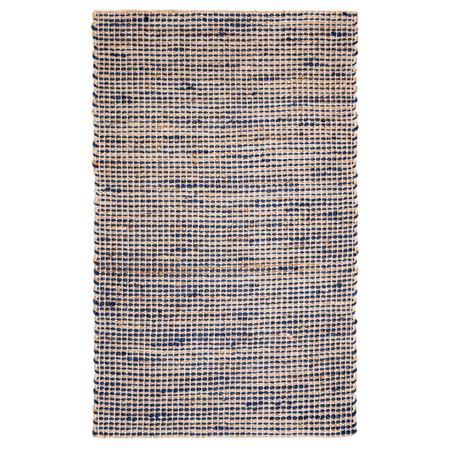 IRIS Indigo Blue Floor Mat - Jute Rug Fab Habitat