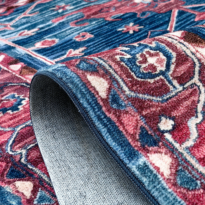 Dibru Multicolour Traditional Rug - Machine Washable Rugs Fab Habitat