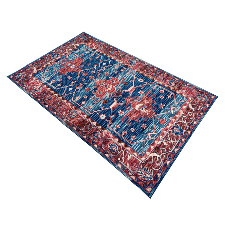 Dibru Multicolour Traditional Rug - Machine Washable Rugs Fab Habitat