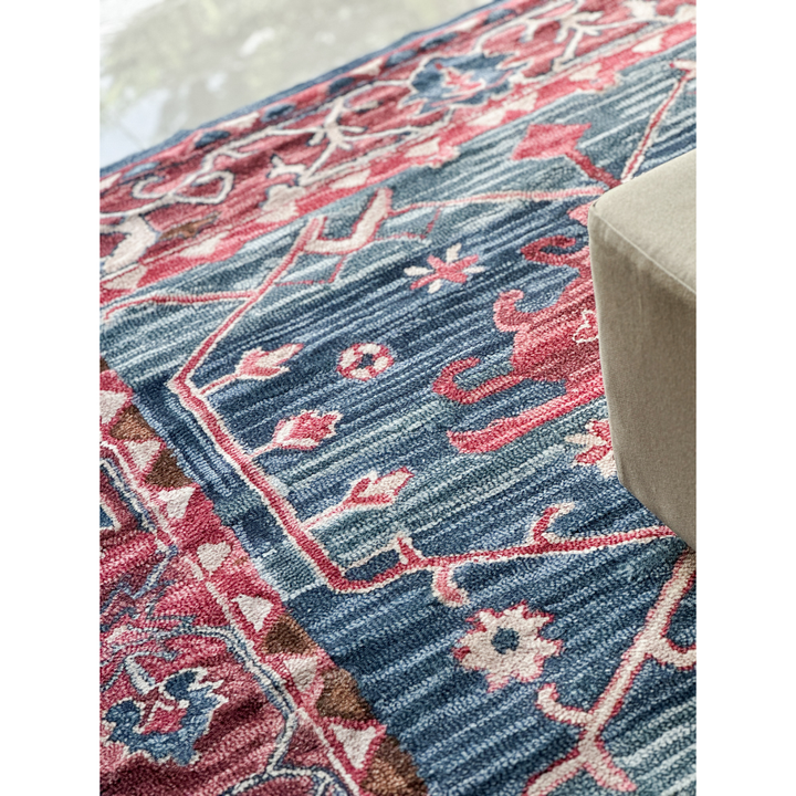 Dibru Multicolour Traditional Rug - Machine Washable Rugs Fab Habitat