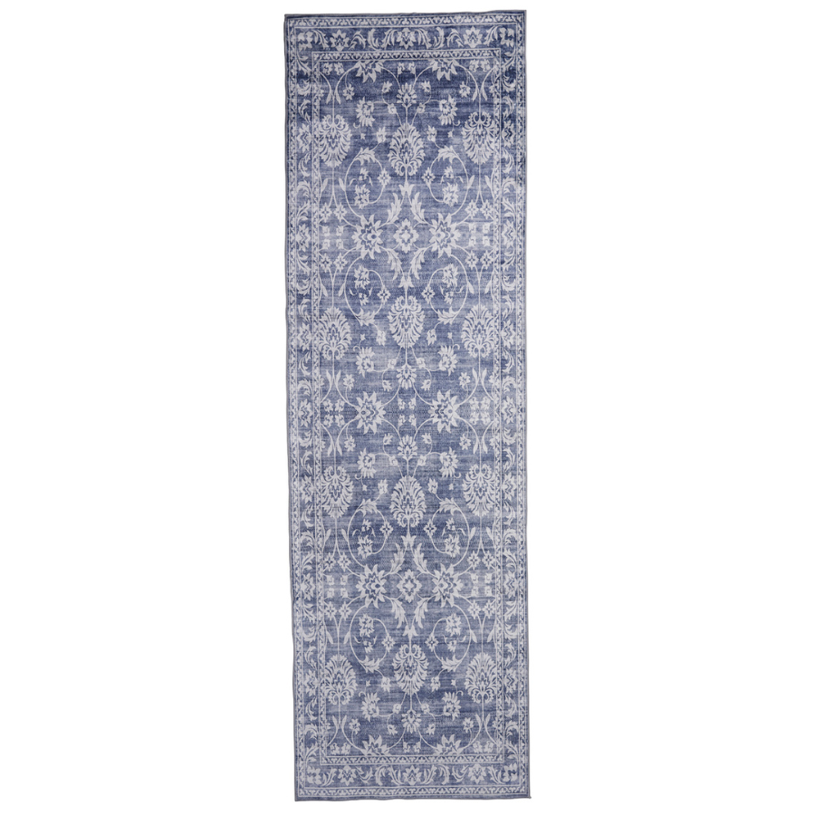 Megan Blue Machine Washable Foldable Runner Rug