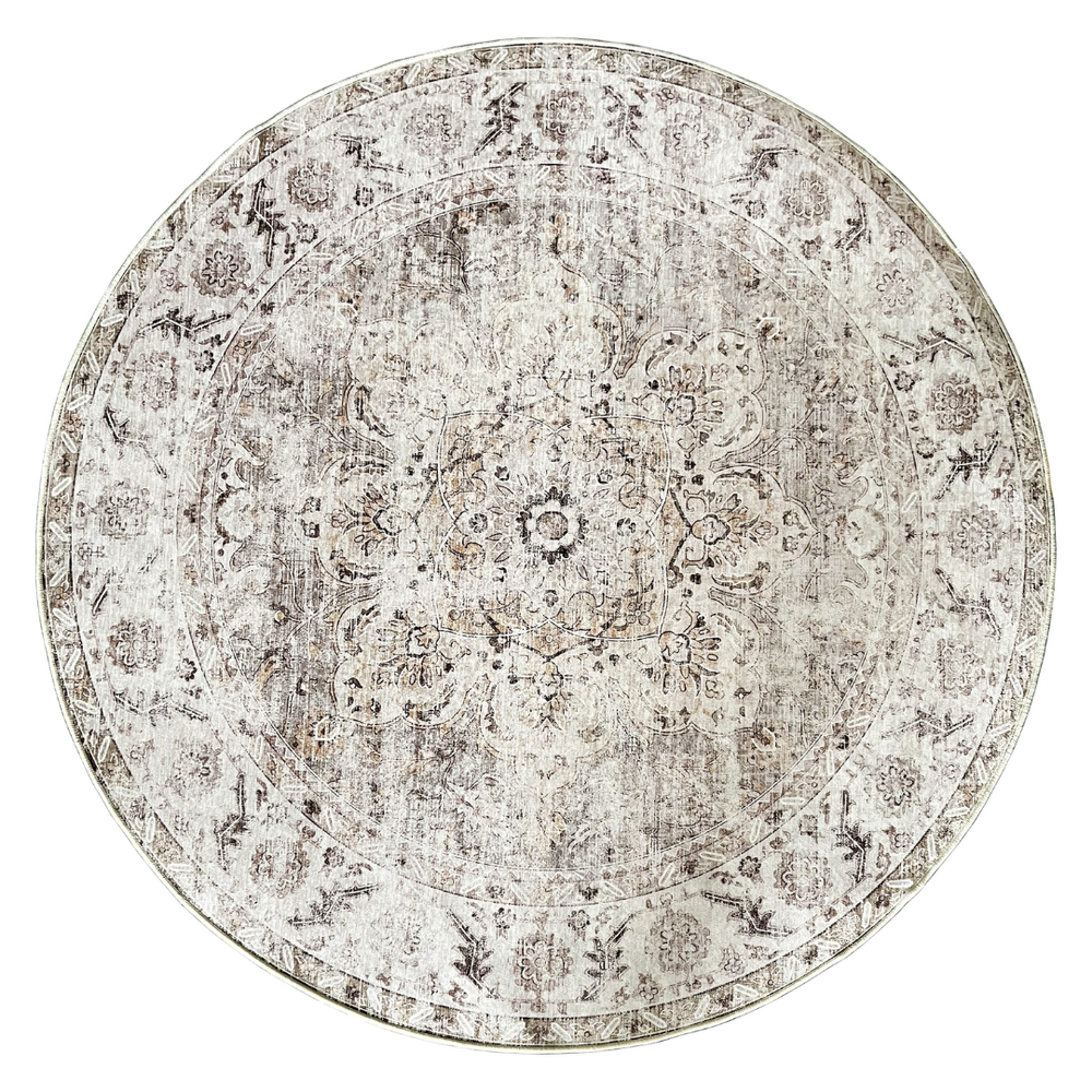 Constantine Traditional Distressed Round Non Slip Rug - Non Slip Rugs Fab Habitat