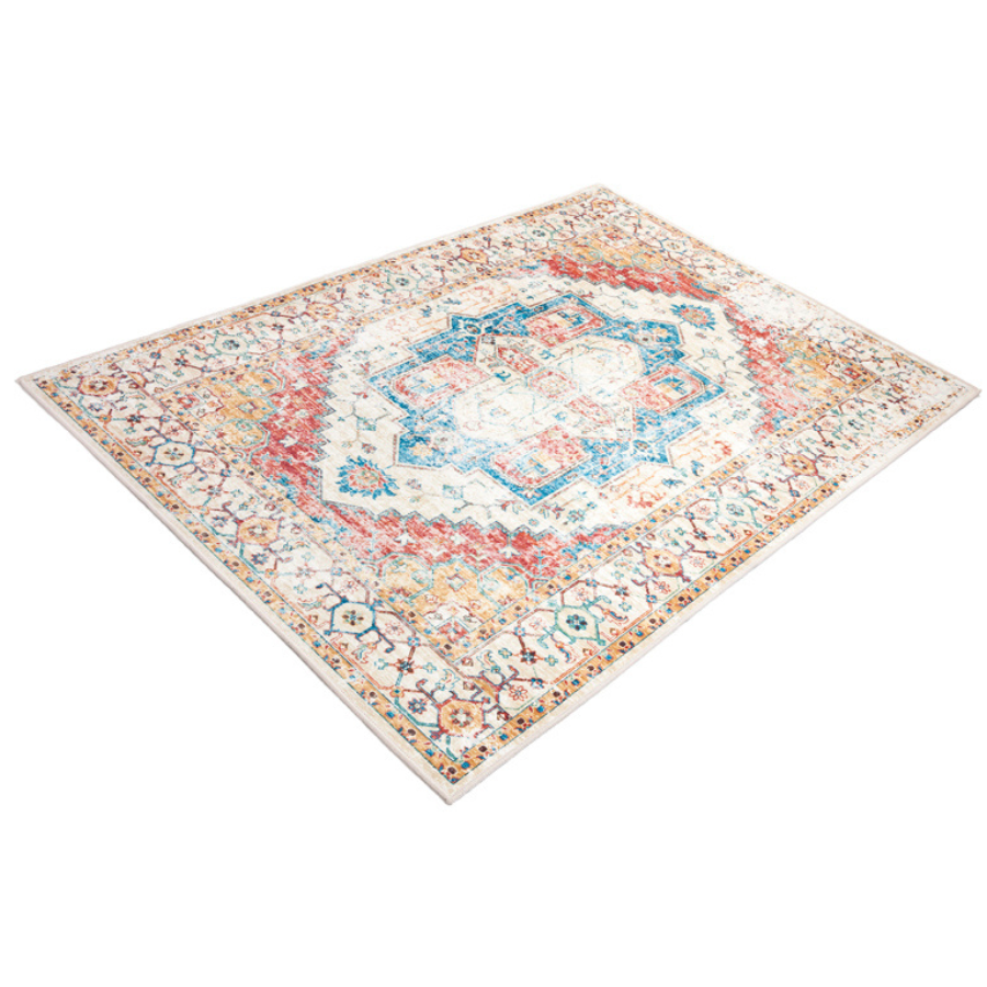 Maja Multicoloured Traditional Distressed Non Slip Rug - Non Slip Rugs Fab Habitat