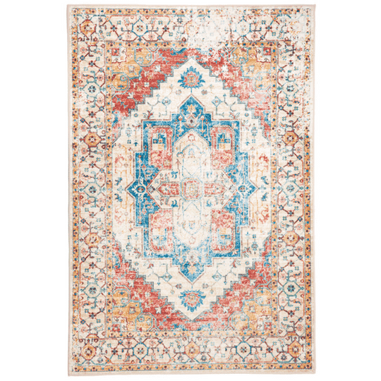 Maja Multicoloured Traditional Distressed Non Slip Rug - Non Slip Rugs Fab Habitat