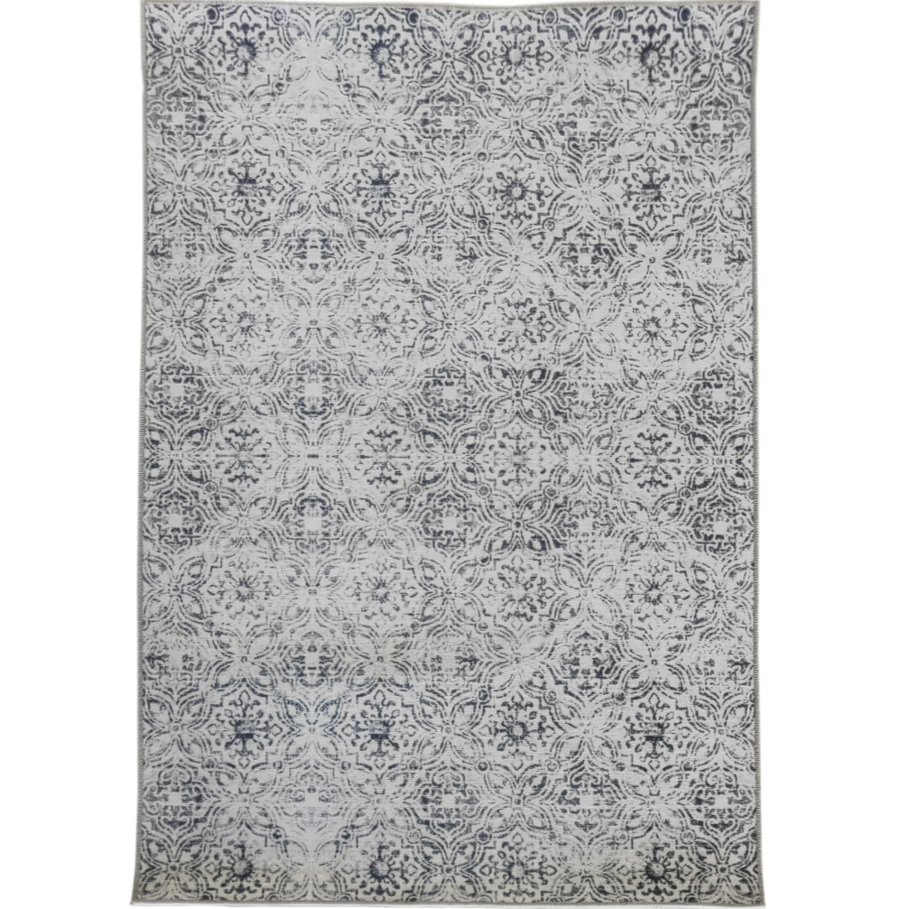 Mozaic Tiles Grey Trellis Distressed Non Slip Rug - Non Slip Rugs Fab Habitat