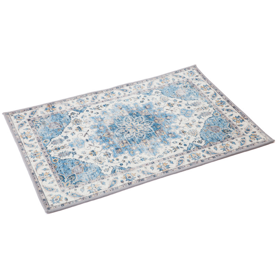 Conrad Blue Traditional Distressed Non Slip Rug - Non Slip Rugs Fab Habitat