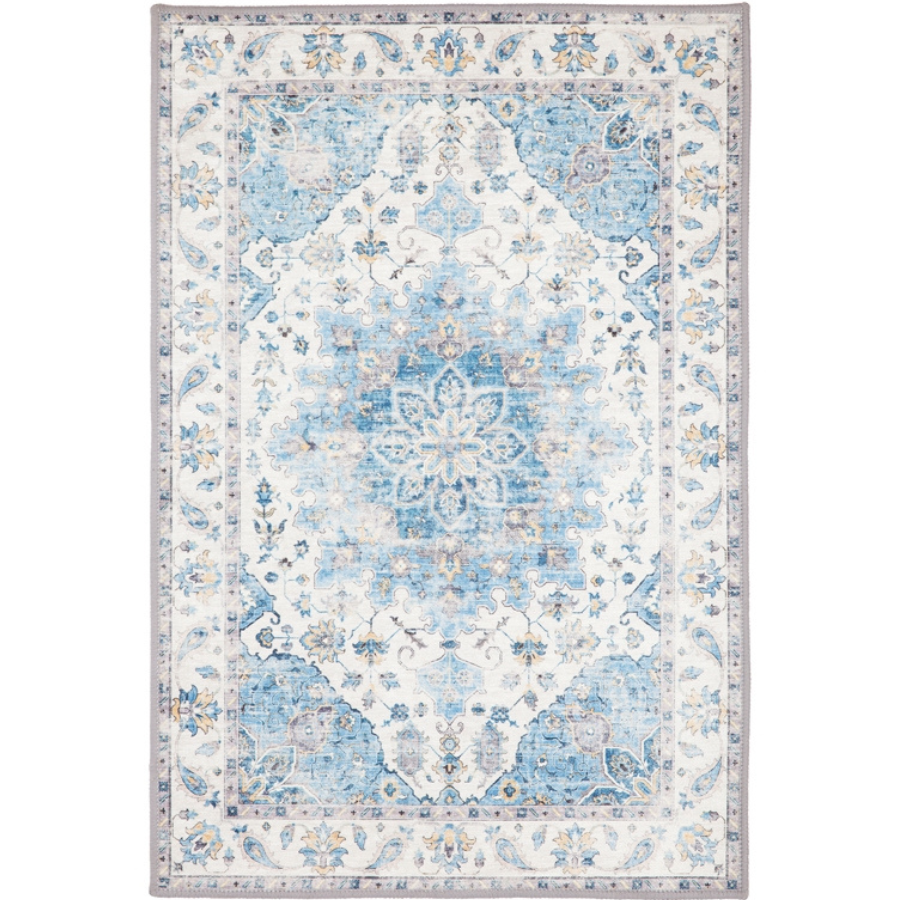 Conrad Blue Traditional Distressed Non Slip Rug - Non Slip Rugs Fab Habitat