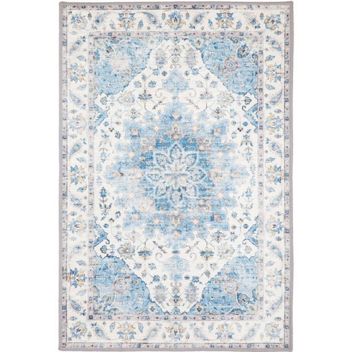 Conrad Blue Traditional Distressed Non Slip Rug - Non Slip Rugs Fab Habitat