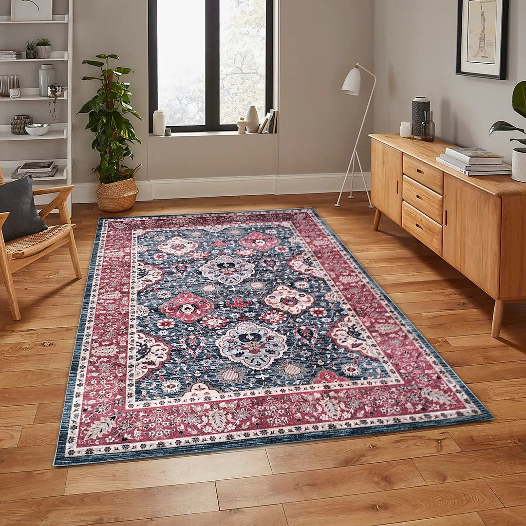 Gilgit Multicolour Traditional Nonslip Rug - Non Slip Rugs Fab Habitat