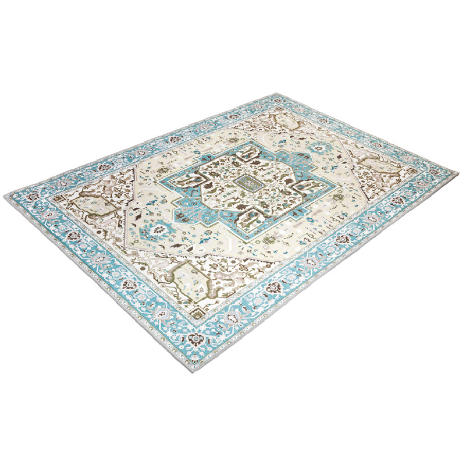 Noor Blue Multicoloured Traditional Non Slip Rug - Non Slip Rugs Fab Habitat