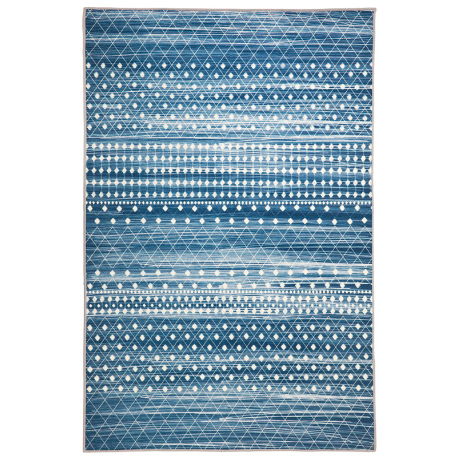 Subarashi Blue Modern Distressed Non Slip Rug - Non Slip Rugs Fab Habitat