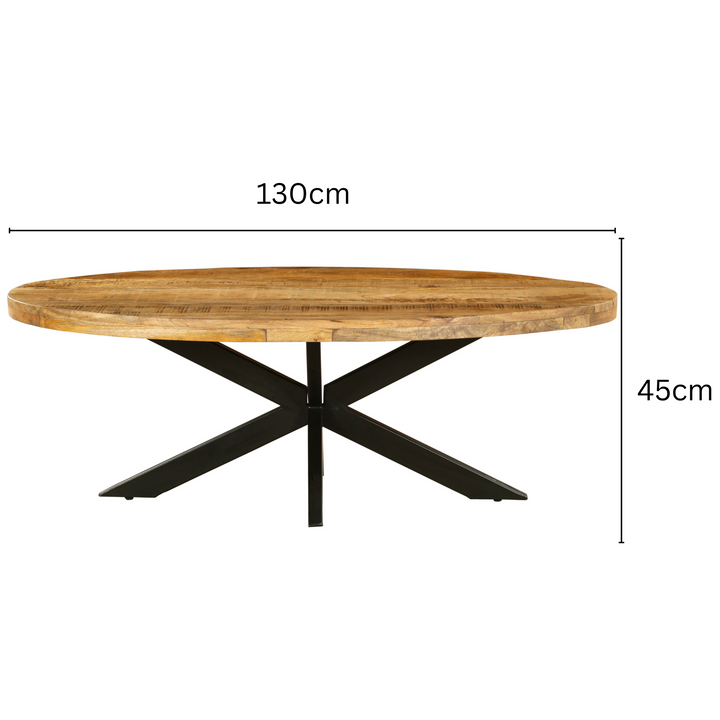 Nova Natural 130 CM Wooden Oval Coffee Table