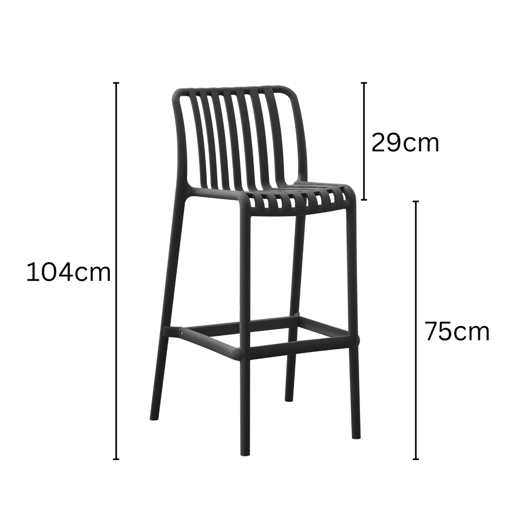 Bertioga Black Outdoor Barstool - Outdoor Furniture Fab Habitat