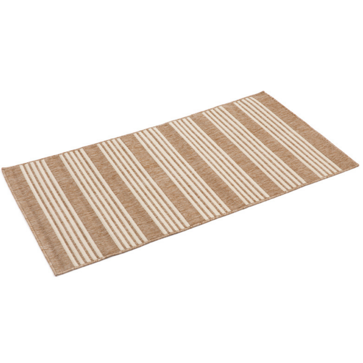 Mariona Beige Striped Polypropylene Outdoor Rug - Outdoor Rugs Fab Habitat