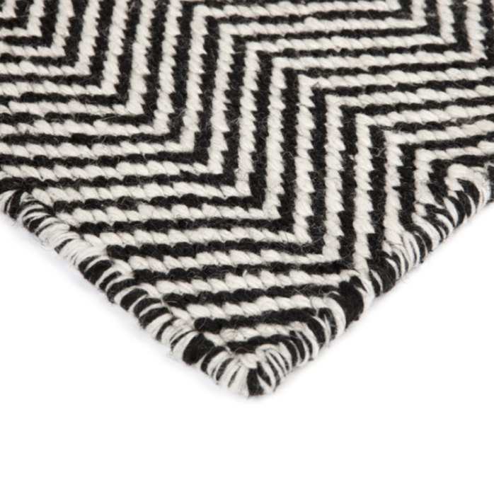 Herringbone Black Indoor Outdoor Rug - Outdoor Rugs Fab Habitat